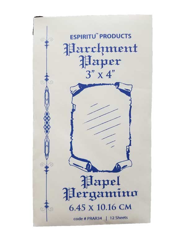 3" x 4" Parchment Paper 12 Pack - Click Image to Close