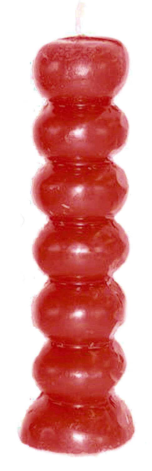 Red 7 Knob Candle - Click Image to Close