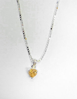 Citrine Heart Pendant - Click Image to Close