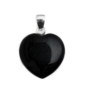Black Obsidian Heart Pendant - Click Image to Close