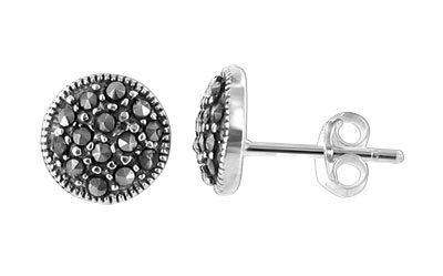 Marcasite Stud Earrings - Click Image to Close