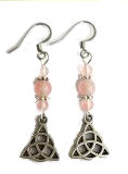 Rose Quartz Triquetra Earrings - Click Image to Close