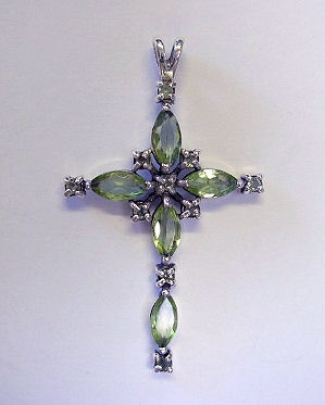 Peridot Cross Pendant