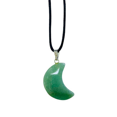 Green Aventurine Crescent Moon Pendant