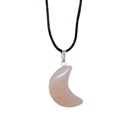 Rose Quartz Crescent Moon Pendant