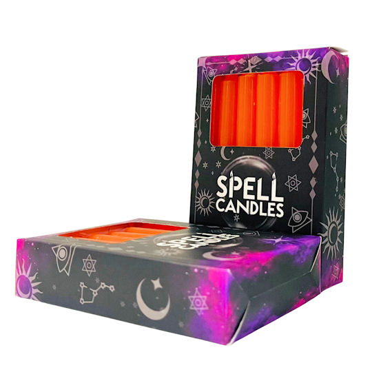 Orange Spell Candles ~ 12 Pack - Click Image to Close