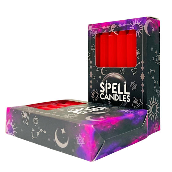 Red Spell Candles ~ 12 Pack - Click Image to Close