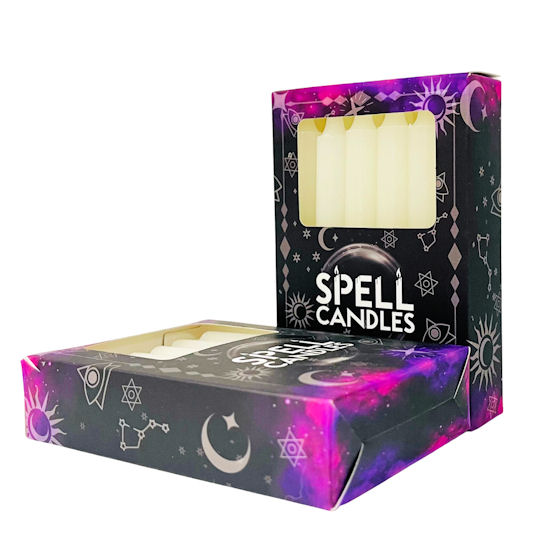 White Spell Candles ~ 12 Pack - Click Image to Close