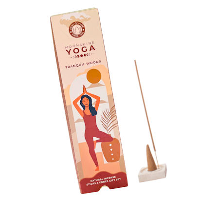 Moonshine Yoga Incense Stick & Cone Gift Set TRANQUIL WOODS