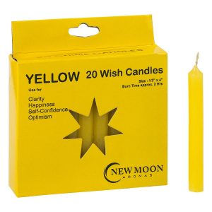 Yellow Wish Candles ~ Pack of 20 - Click Image to Close