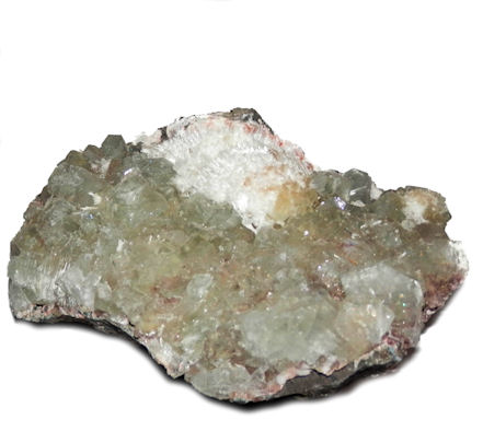 Green Apophyllite Cluster with Okenite - Click Image to Close