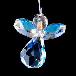 Crystal Angel Suncatcher With Rainbow Wings - Click Image to Close