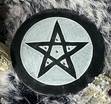 Pentagram Soapstone Incense Burner - Click Image to Close