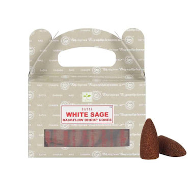 Satya Cones Backflow White Sage - Click Image to Close