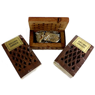 Brown Amber Resin in Rosewood Cutwork Box - Click Image to Close