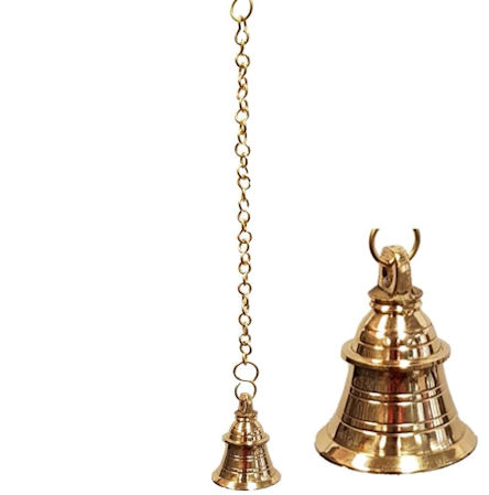 Brass Bell with Chain - Click Image to Close