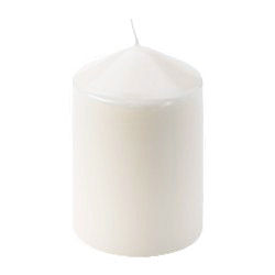 White 25 Hour Pillar Candles - Click Image to Close